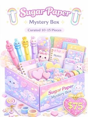 β¨βοΈSugar Paper Mystery Box Kawaii Stationery Cute Pastel π 10β15 Pieces